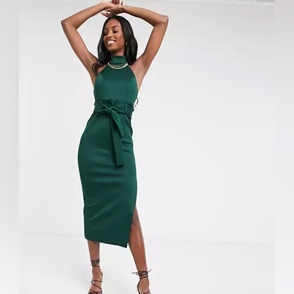 ASOS Green Halter Neck Dress